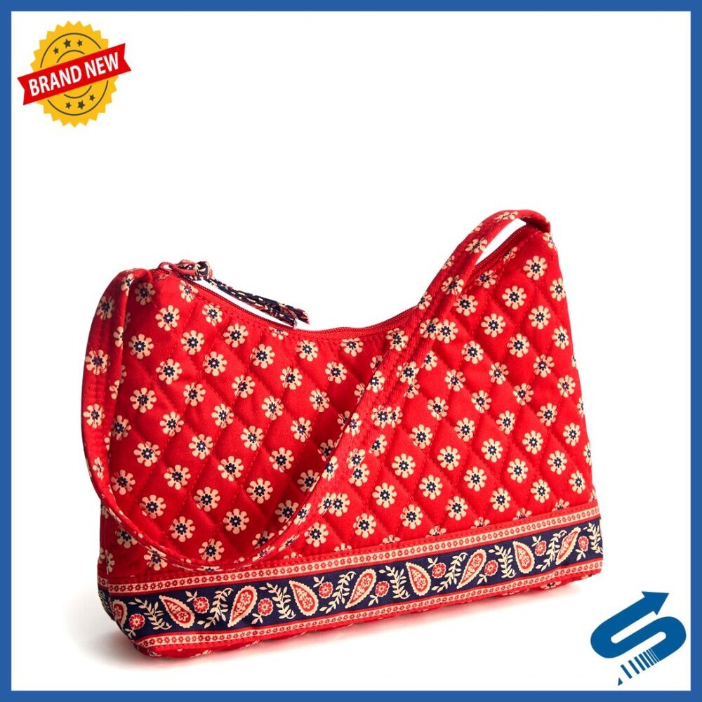 Premium Cotton Quilted Shoulder Bag with Slip Pocket